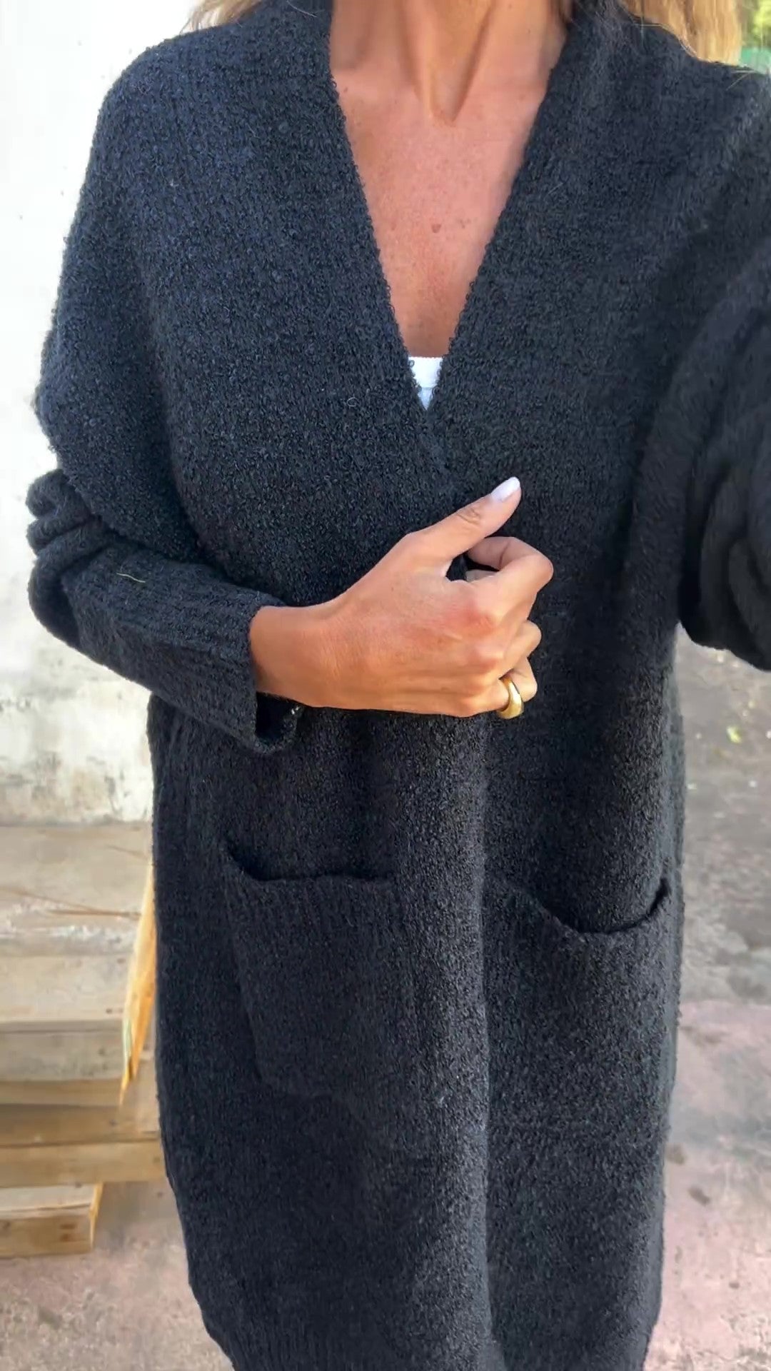 🔥Nur noch 36 Stück auf Lager – Damen Freizeit Strick Oversized Cardigan mit Taschen