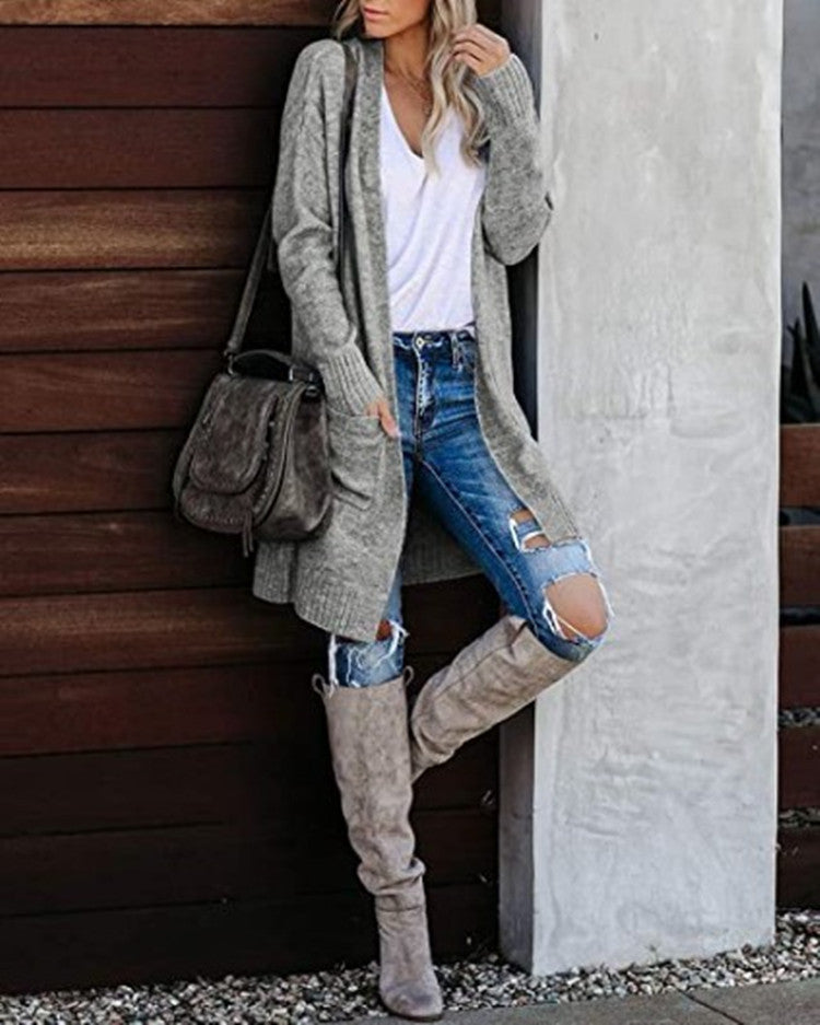 🔥Nur noch 36 Stück auf Lager – Damen Freizeit Strick Oversized Cardigan mit Taschen