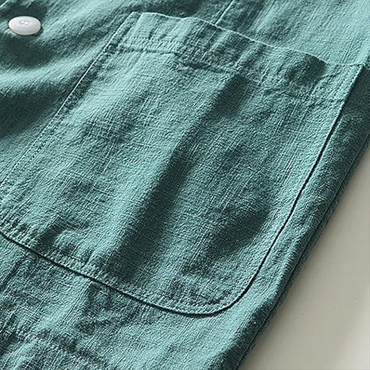 Giacca da uomo in lino, completo casual, blazer sportivo leggero a due bottoni, vestibilità slim.