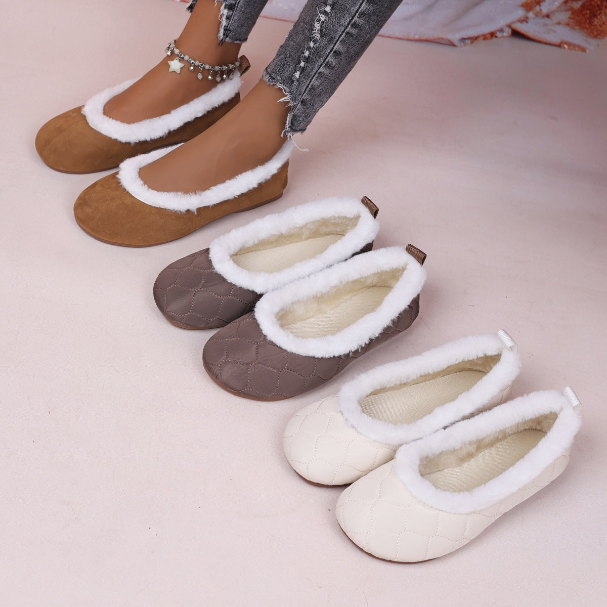 🔥Last Day Promotion 50% OFF - Women's Fashion Soft Mary Jane Plush Flat Shoes