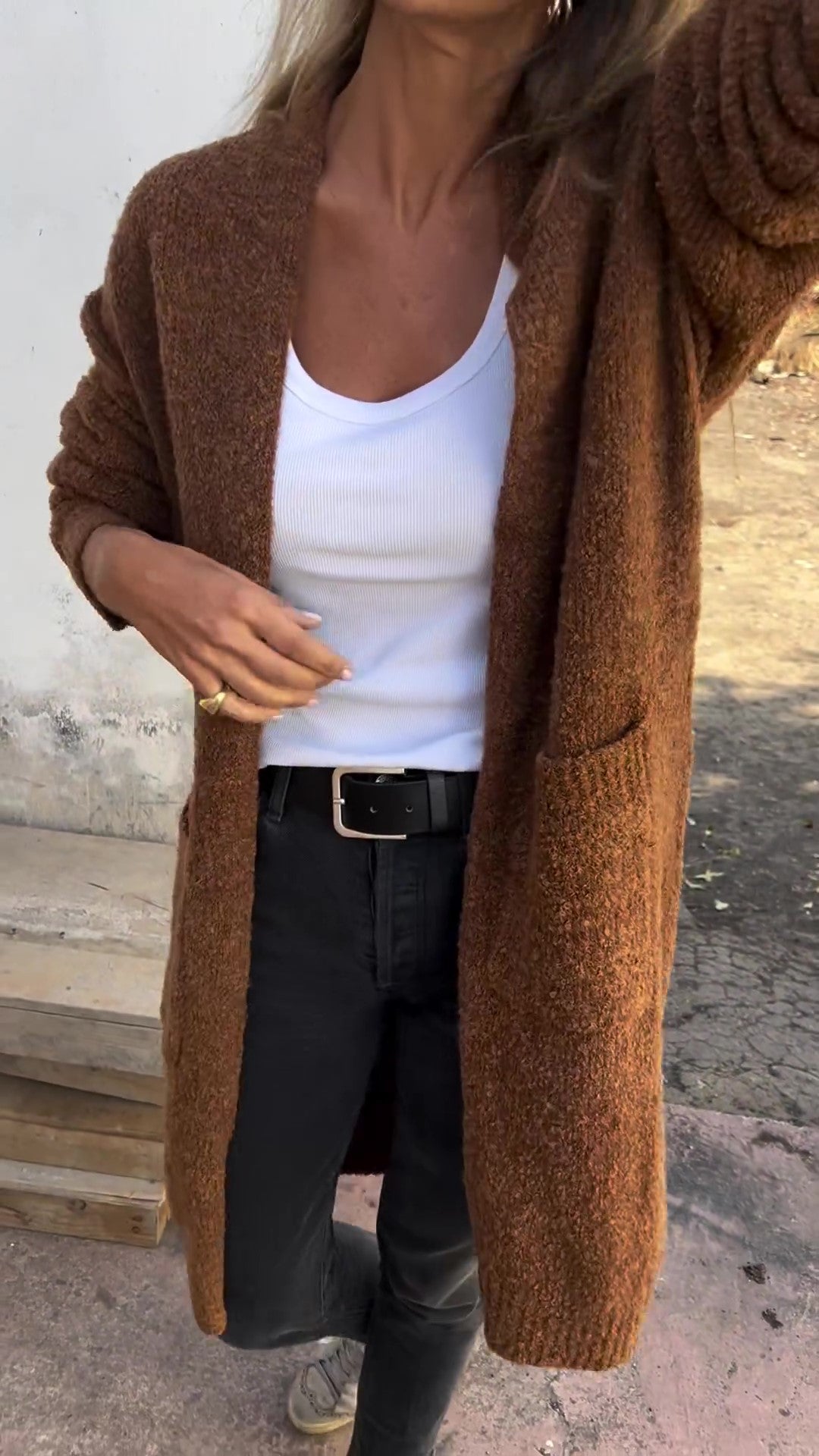 🔥Nur noch 36 Stück auf Lager – Damen Freizeit Strick Oversized Cardigan mit Taschen