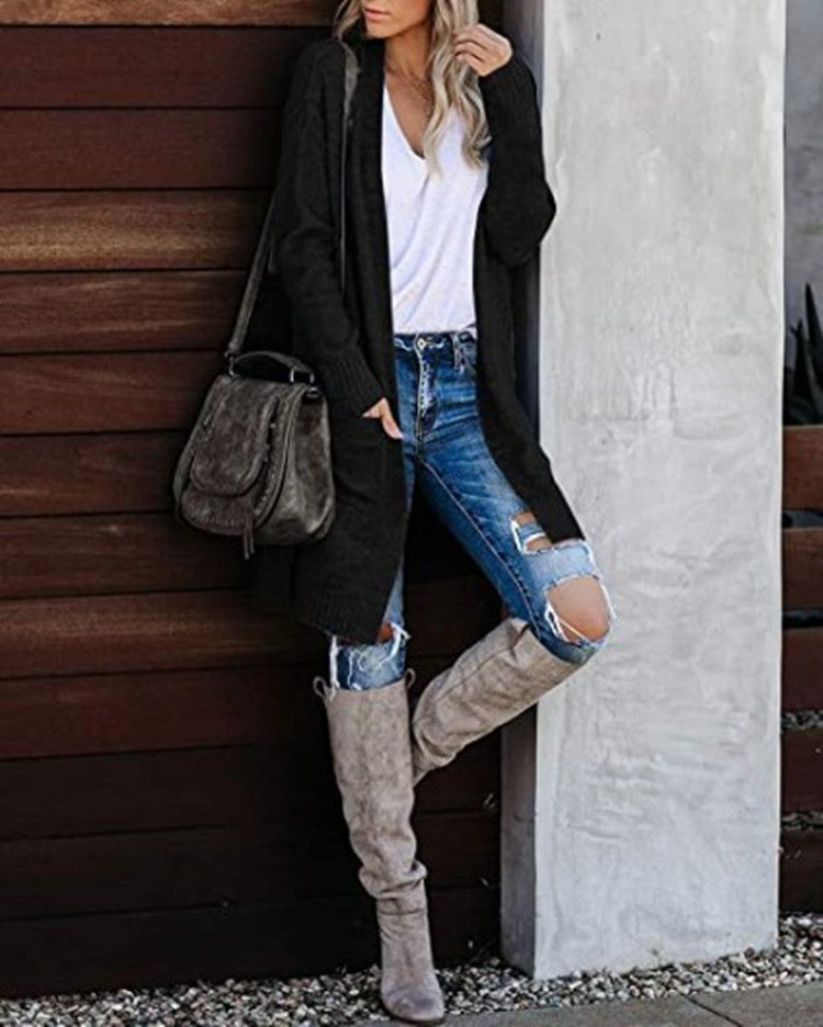 🔥Nur noch 36 Stück auf Lager – Damen Freizeit Strick Oversized Cardigan mit Taschen